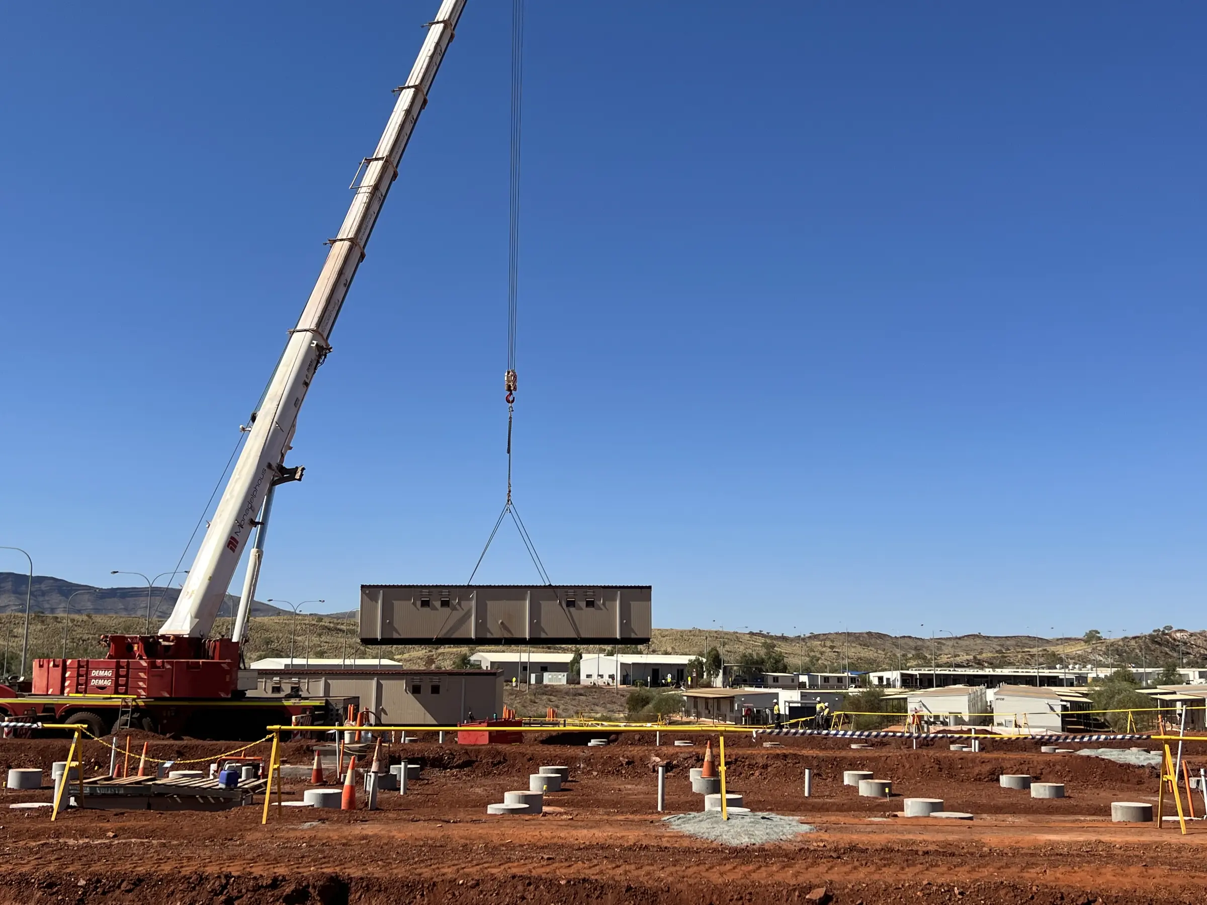 Lifting operations during modular site construction